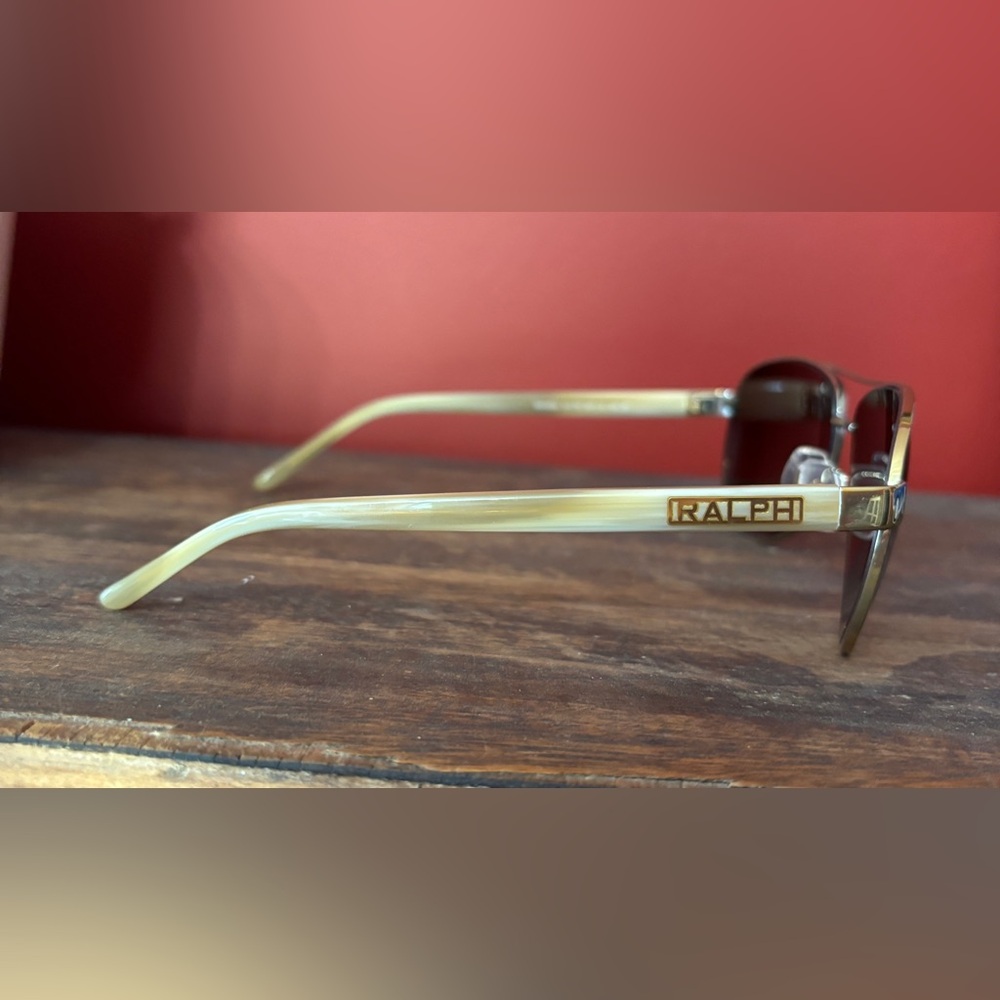 Ralph Lauren Metal Aviator Sunglasses with Brown Lenses - Picture 4 of 7